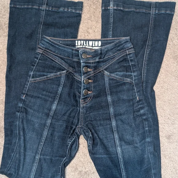 Idyllwind Blue Denim Button Fly Jeans Bootcut High Rise - Picture 2 of 4